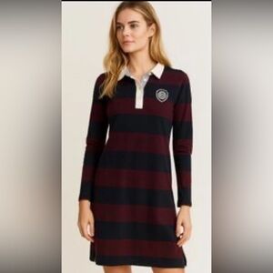 Tommy Hilfiger Y2K 2012 Oldmoney Classic long-sleeve rugby polo dress SZ.M Crest